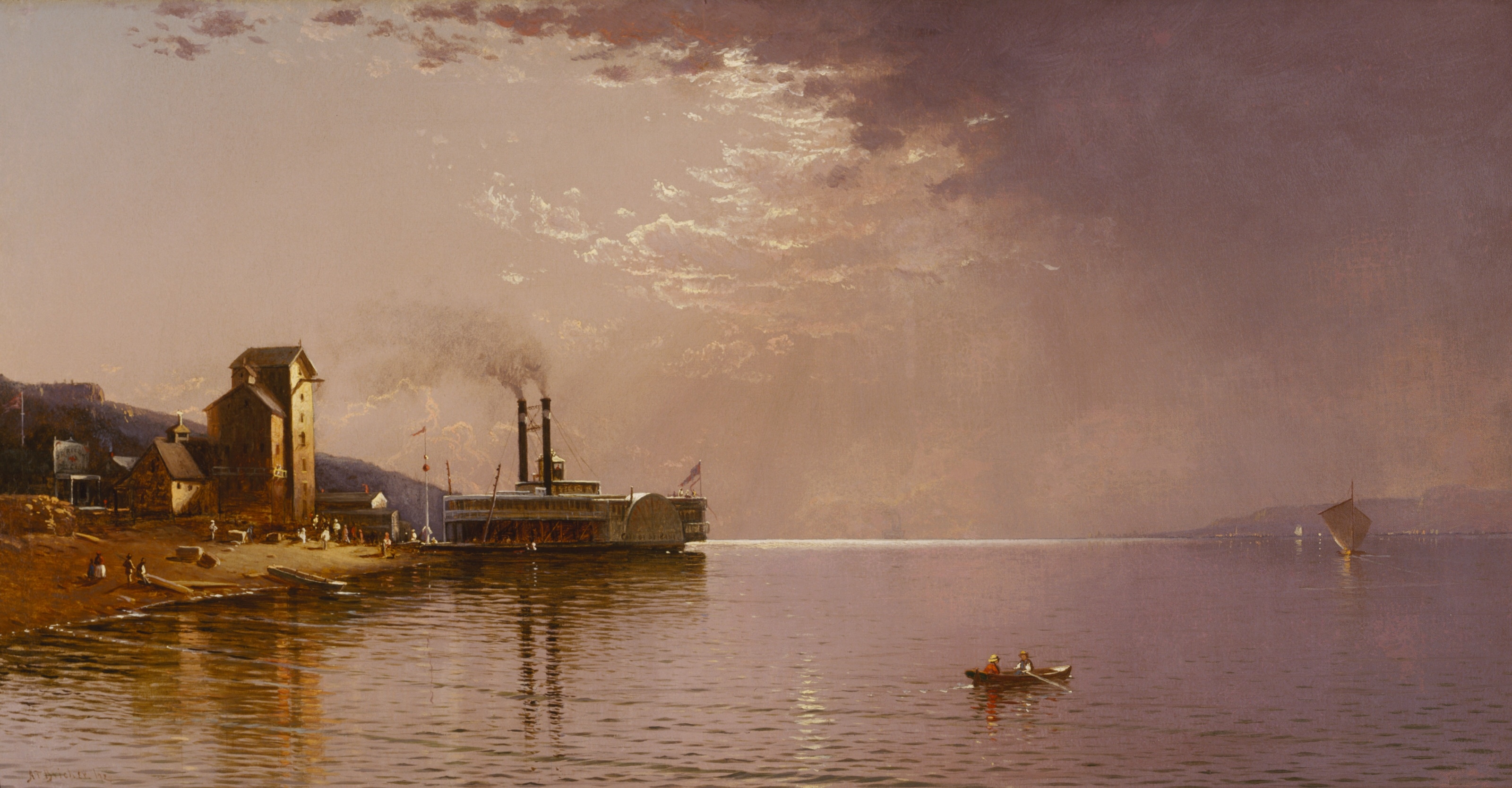 3200x1669 The Sidewheeler The City Of St. Paul On The Mississippi River - Mississippi Painting