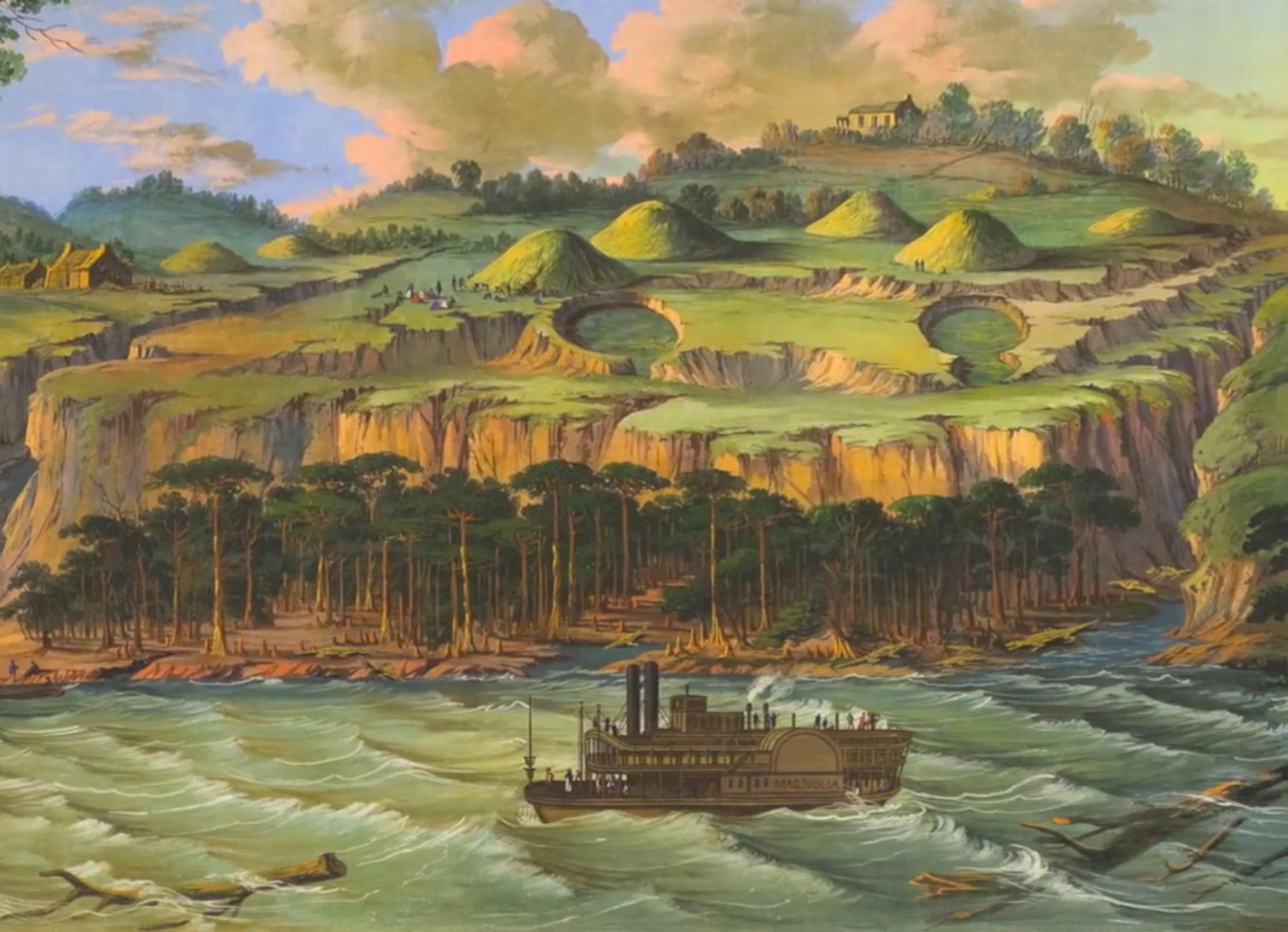 1800x1302 Image As Levee The Mississippi River Before Mark Twain Northrop - Mississippi River Painting