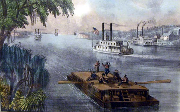 600x373 Mississippi River Painting Axxx - Mississippi River Painting