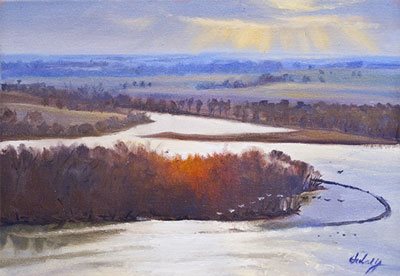 400x276 Plein Air Painting On The Mighty Mississippi - Mississippi River Painting