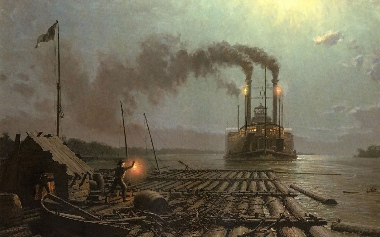 1250x780 Steamboat Times - Mississippi River Painting