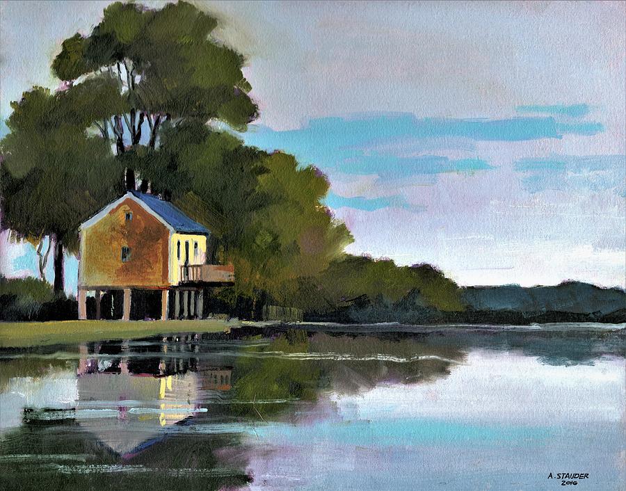 900x706 Floodwaters, Mississippi River - Mississippi River Painting