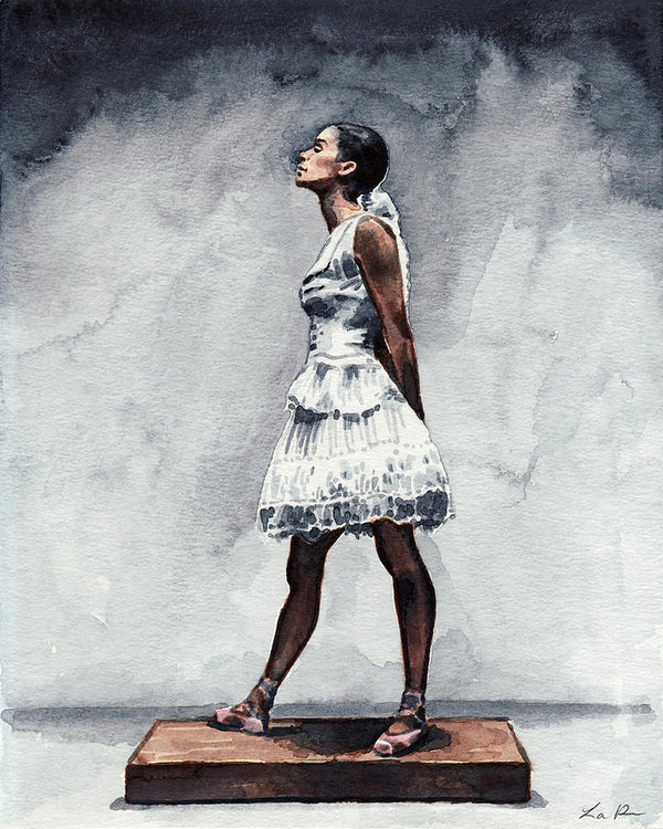 600x750 Misty Copeland Ballerina As The Little Dancer Art Print By Laura Row - Misty Copeland Painting