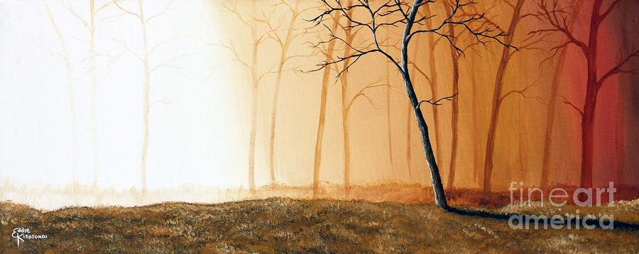 900x358 Misty Forest Painting By Eddie Kisosondi - Misty Forest Painting
