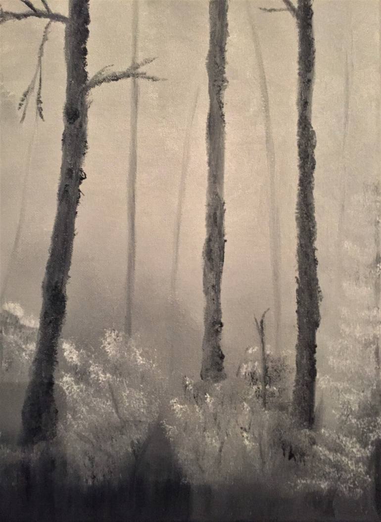 770x1053 Saatchi Art The Misty Forest Painting By Melpomeni Georgeadis - Misty Forest Painting
