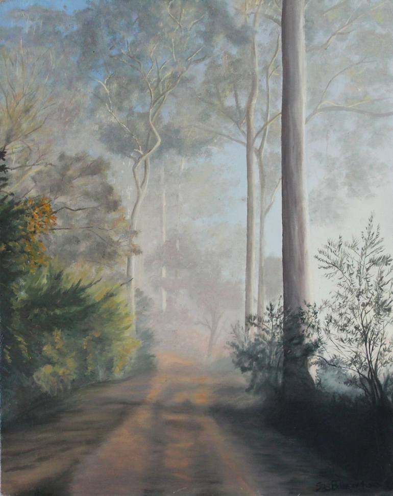 770x972 Saatchi Art Through The Misty Forest Painting By Sue Birkenshaw - Misty Forest Painting