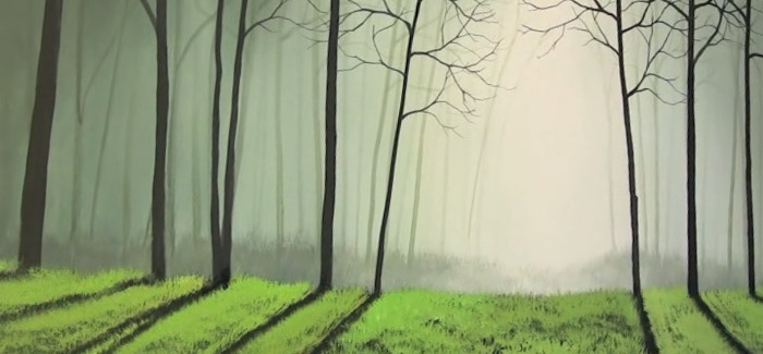 700x325 Time Lapse Surreal Painting The Misty Forest By Timgagnon - Misty Forest Painting