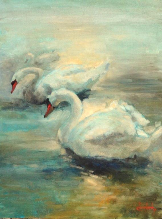 569x768 Misty Morning Stroll Painters Chair Fine Art In Coeur D'Alene - Misty Morning Painting