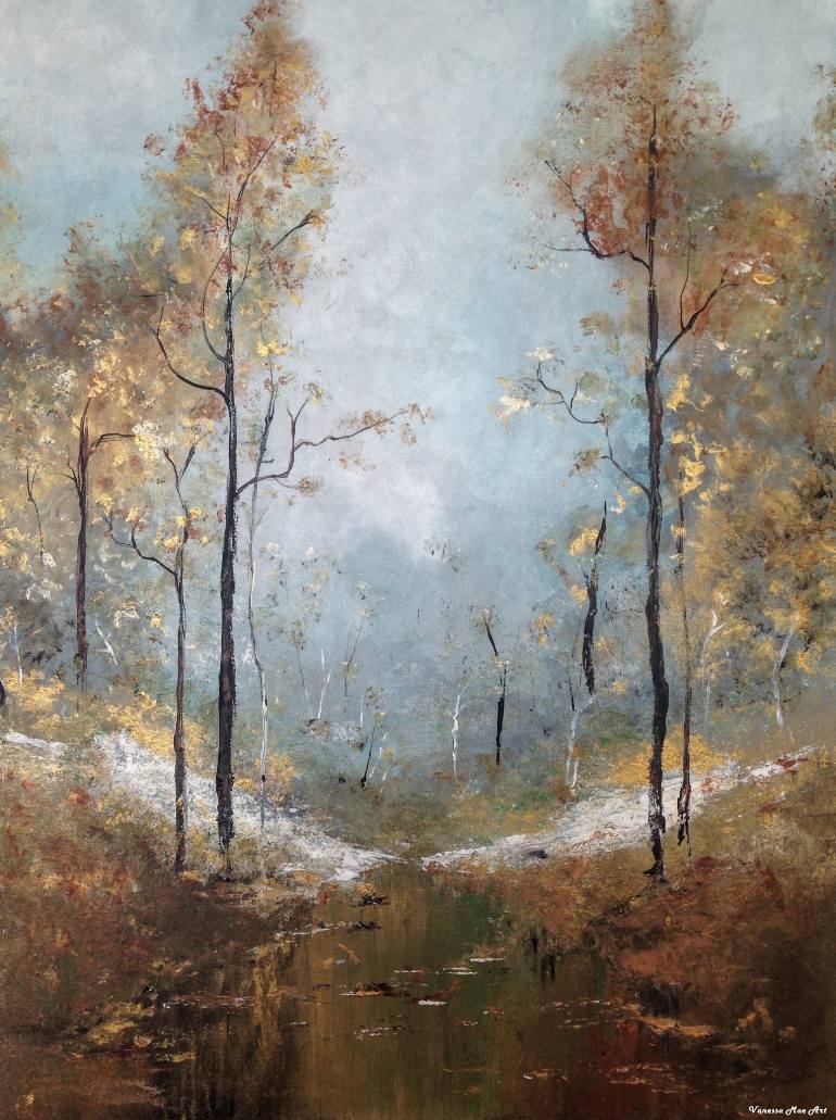 770x1031 Saatchi Art Misty Morning Painting By Vanessa Mae - Misty Morning Painting