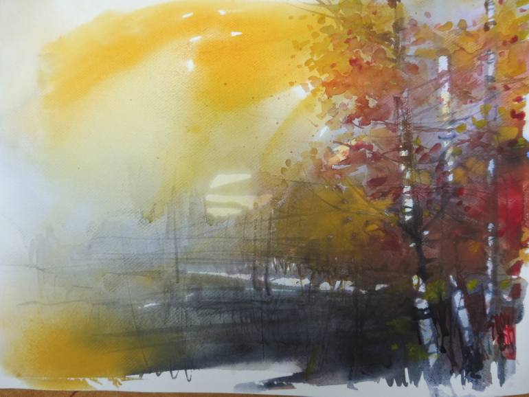 770x578 Saatchi Art Misty Morning. Painting By Lorand Sipos - Misty Morning Painting