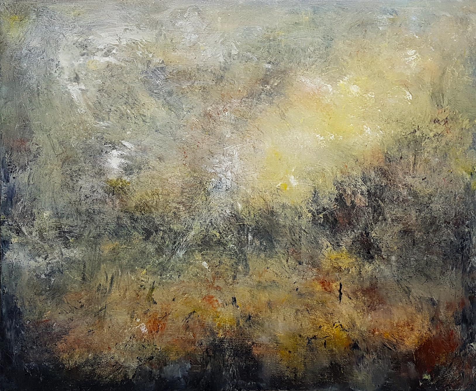 1628x1337 James Tatum Paintings Misty Morning Sunrise, River Exe Estuary - Misty Morning Painting