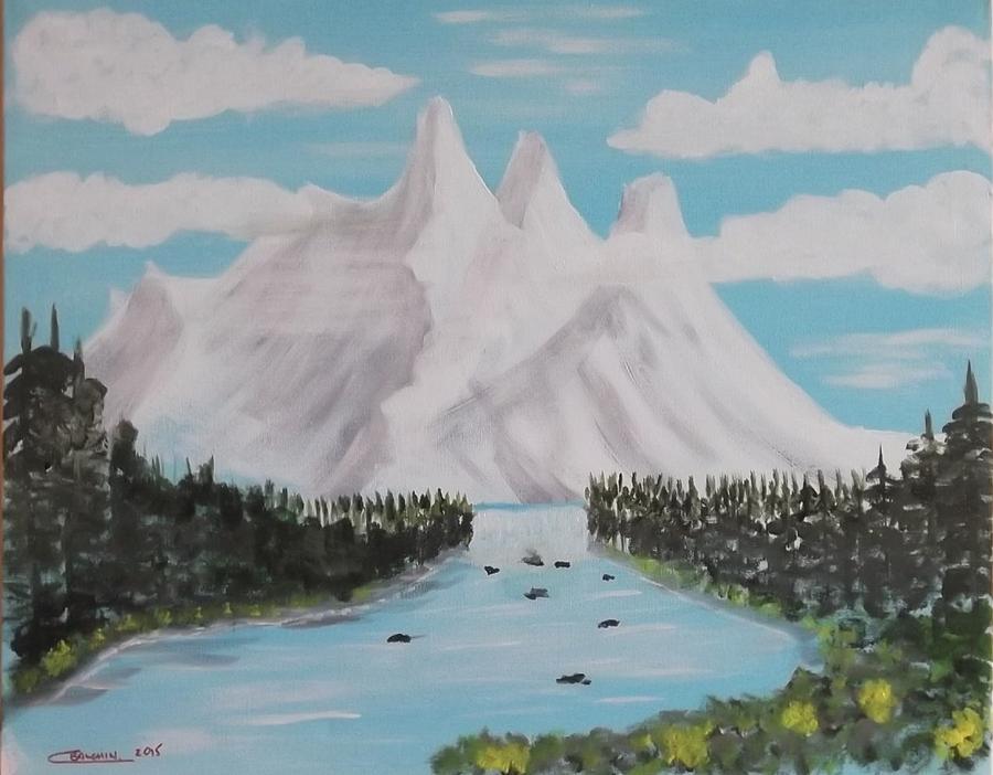 900x702 Misty Mountain Painting By Christopher Balchin - Misty Mountain Painting