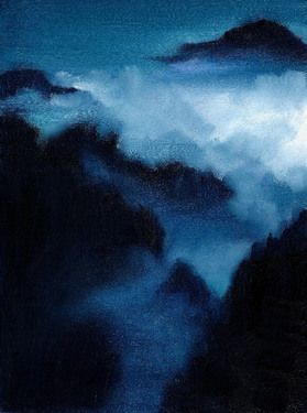 279x375 Misty Mountains Painting By Nicole Ida Fossi Mountain Art - Misty Mountain Painting