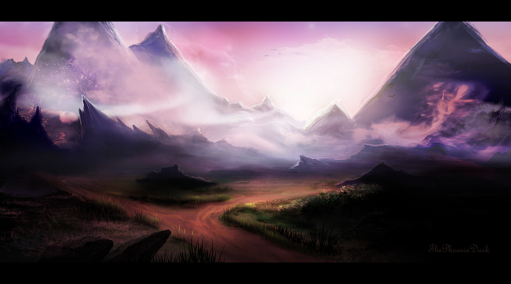 1024x569 Misty Mountains By Jkroots - Misty Mountain Painting