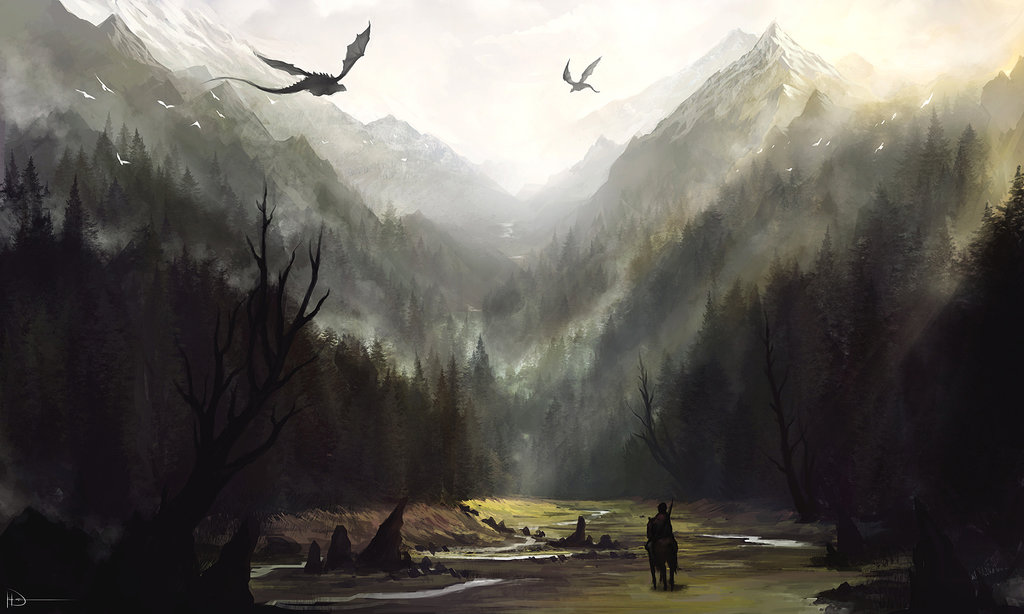1024x614 Misty Mountains By Ninjatic - Misty Mountain Painting