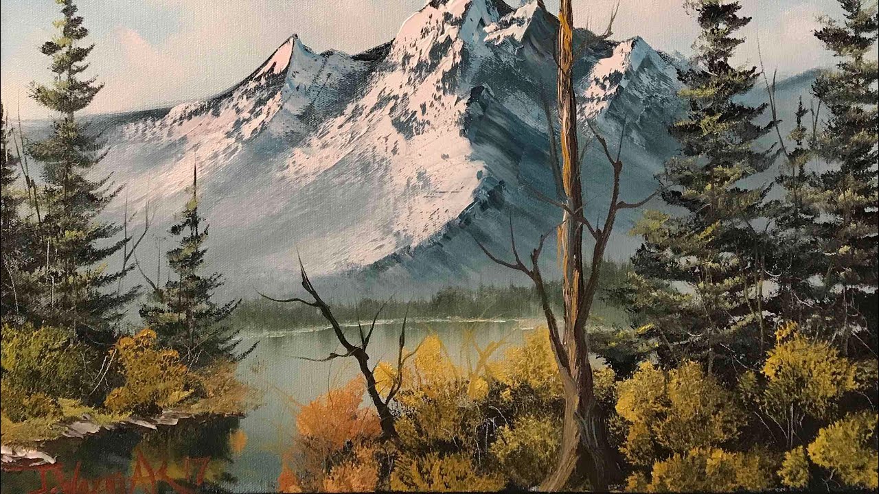 1280x720 Paintings By Justin - Misty Mountain Painting