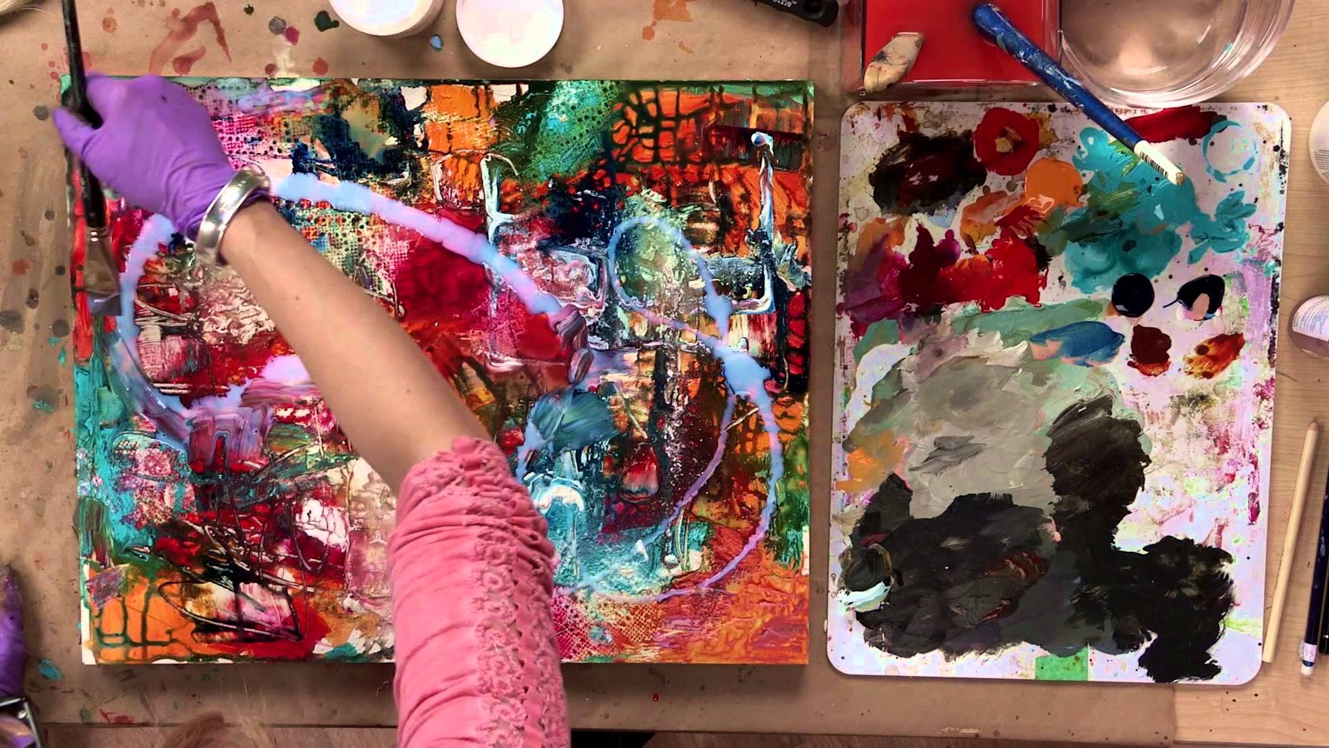1920x1080 Preview Acrylic Painting Mixed Media Flowers With Jean Pederson - Mixed Media Painting