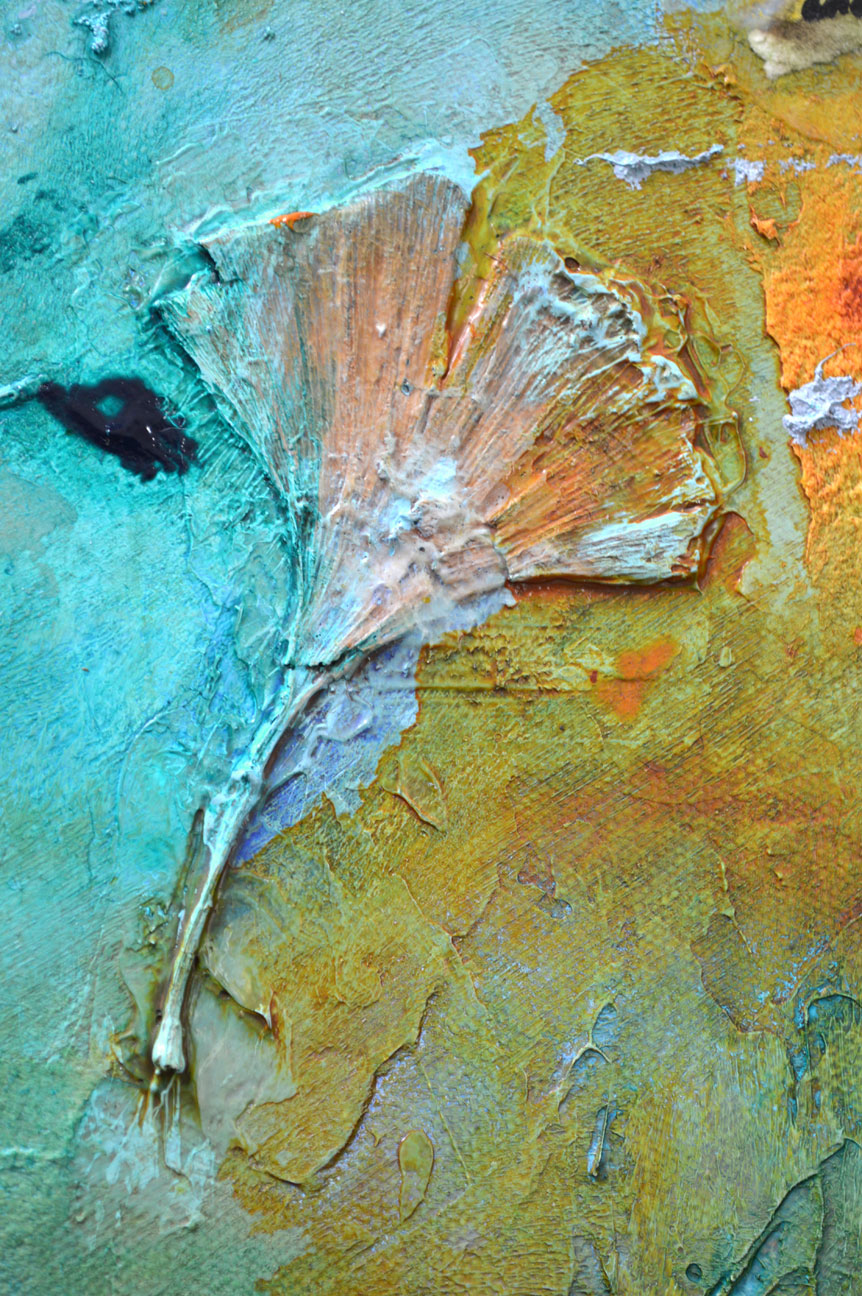 862x1296 Gallery Zoo Art Studio Textured Mixed Media Painting In Progress - Mixed Media Painting