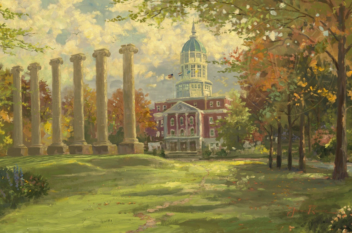 1200x796 The Majesty Of Mizzou The Thomas Kinkade Company - Mizzou Painting