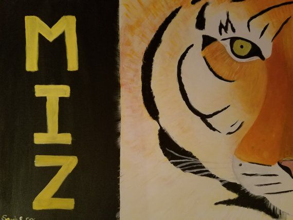 570x428 Tiger Painting. Mizzou Painting. Tiger Mascot Wall Art By - Mizzou Painting