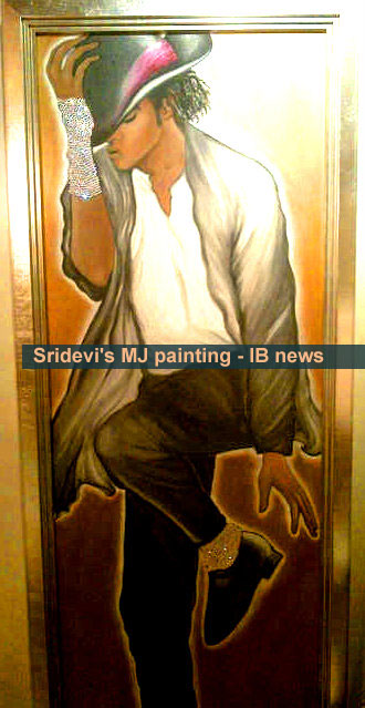 330x639 Sridevi Paints Michael Jackson's Portrait - Mj Painting