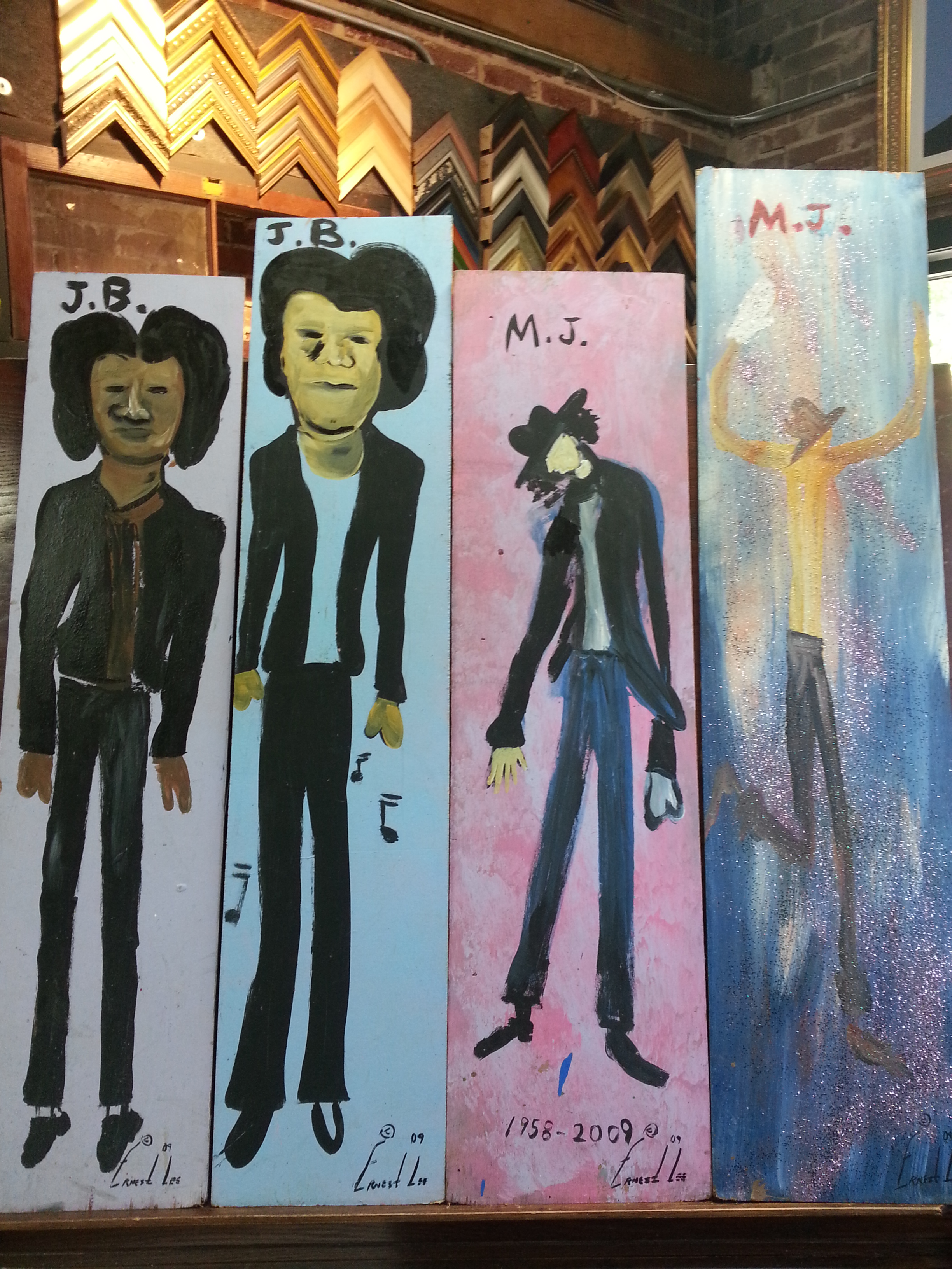 2448x3264 Local Artist Of The Day! Ernest Lee (Funky Chicken) With Jb And Mj - Mj Painting