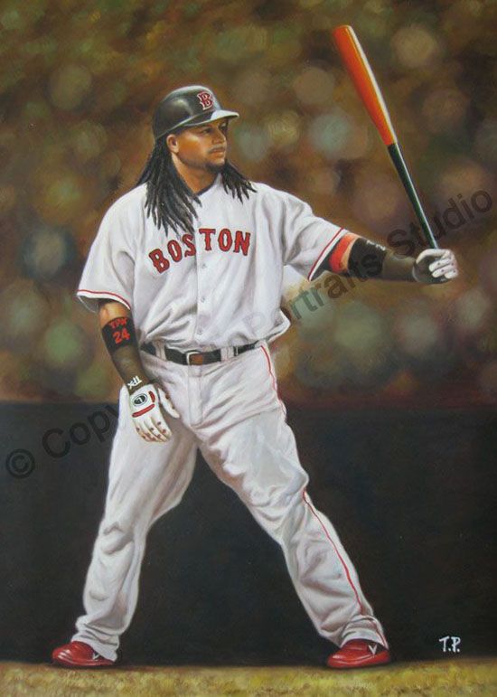550x771 Manny Ramirez, Boston Red Sox - Mlb Painting