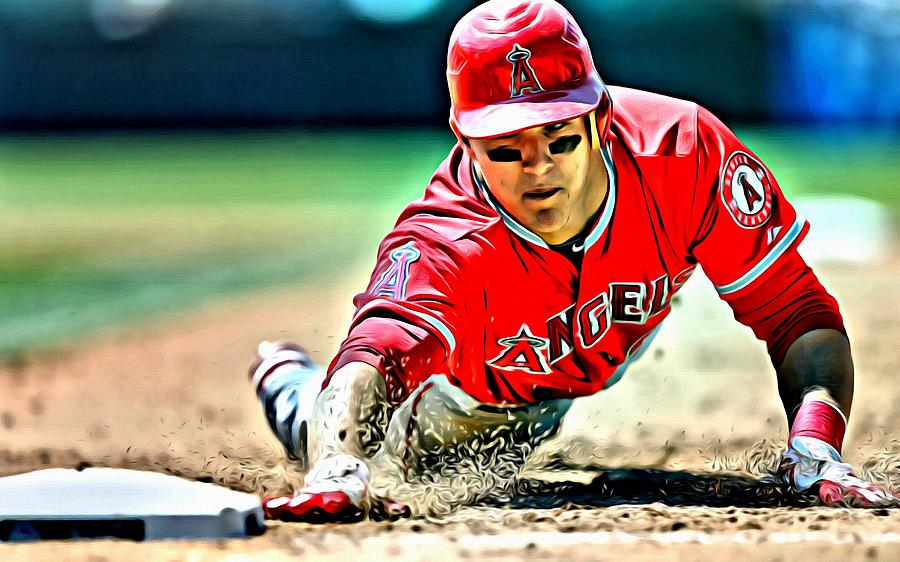 900x562 Mike Trout Painting Painting By Florian Rodarte - Mlb Painting