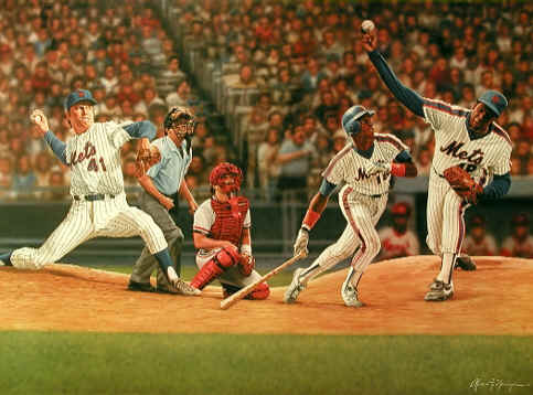 483x358 New York Mets Baseball Legends Mlb Art Print Poster - Mlb Painting