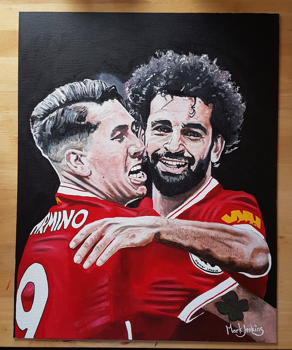 1001x1200 Mark Jenkins On Twitter My Finished Mo Salah Amp Firmino Painting - Mo Painting
