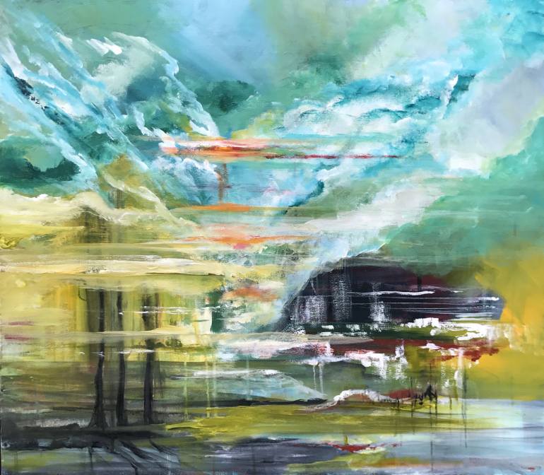 770x672 Saatchi Art Fantasy Landscape Painting By Mo Tuncay - Mo Painting