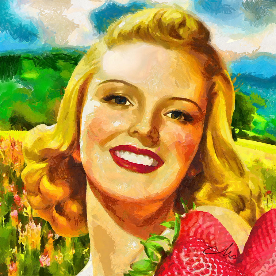 900x900 Summer Girl Painting By Mo T - Mo Painting