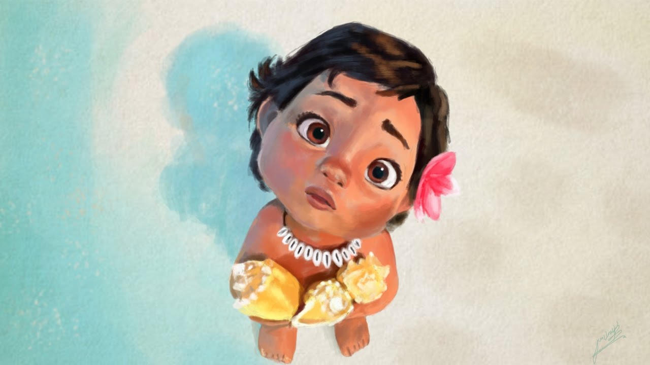 1280x720 Speed Painting Photoshop Little Moana By (Juandamountain) - Moana Painting
