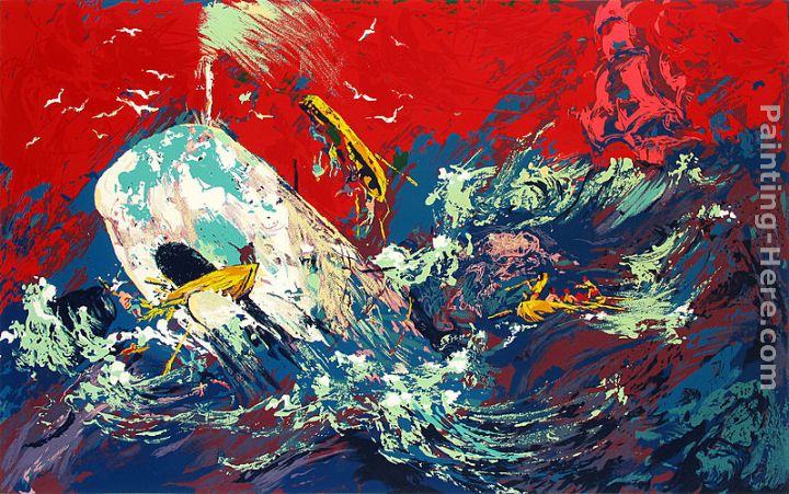720x451 Leroy Neiman Red Sky Moby Dick Suite Painting Framed Paintings - Moby Dick Painting