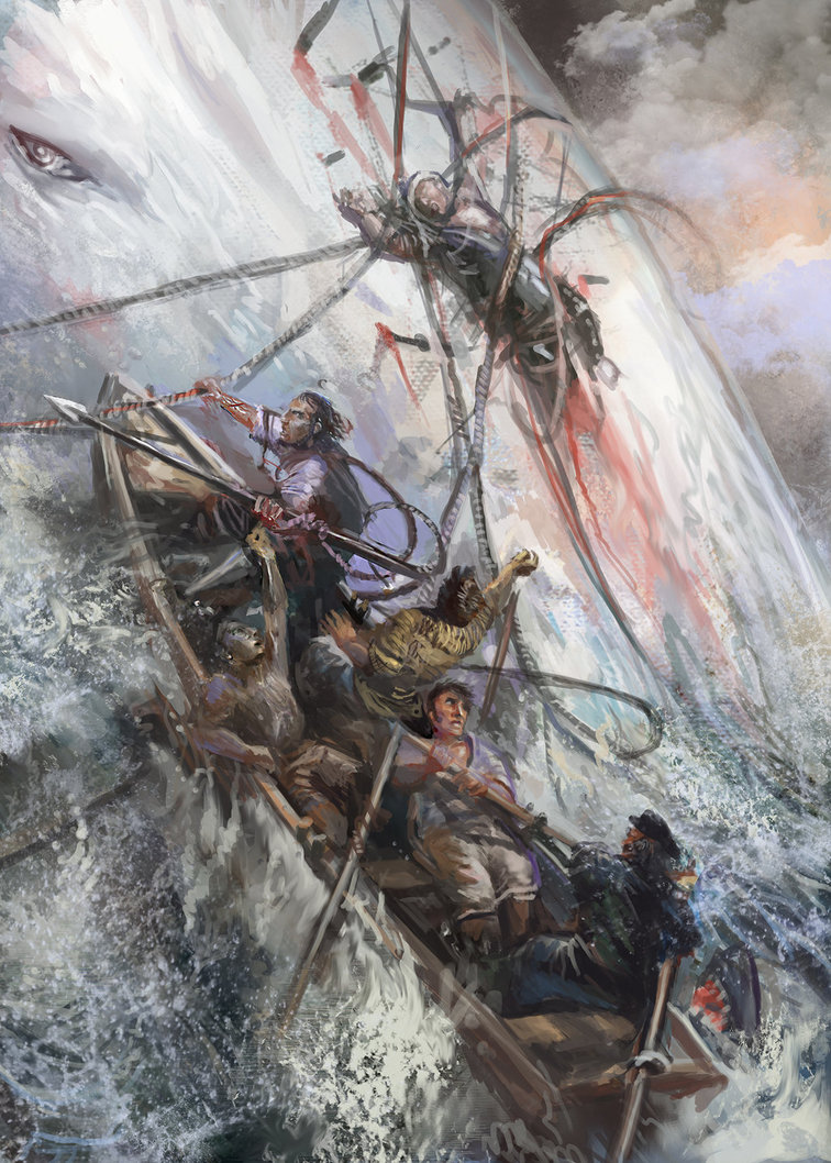 756x1058 Moby Dick, The Doom That Fanaticism Brings By Mitchellnolte - Moby Dick Painting