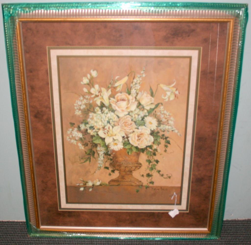 1024x998 Framed Print Of Flowers By Barbara Mock - Mock Painting