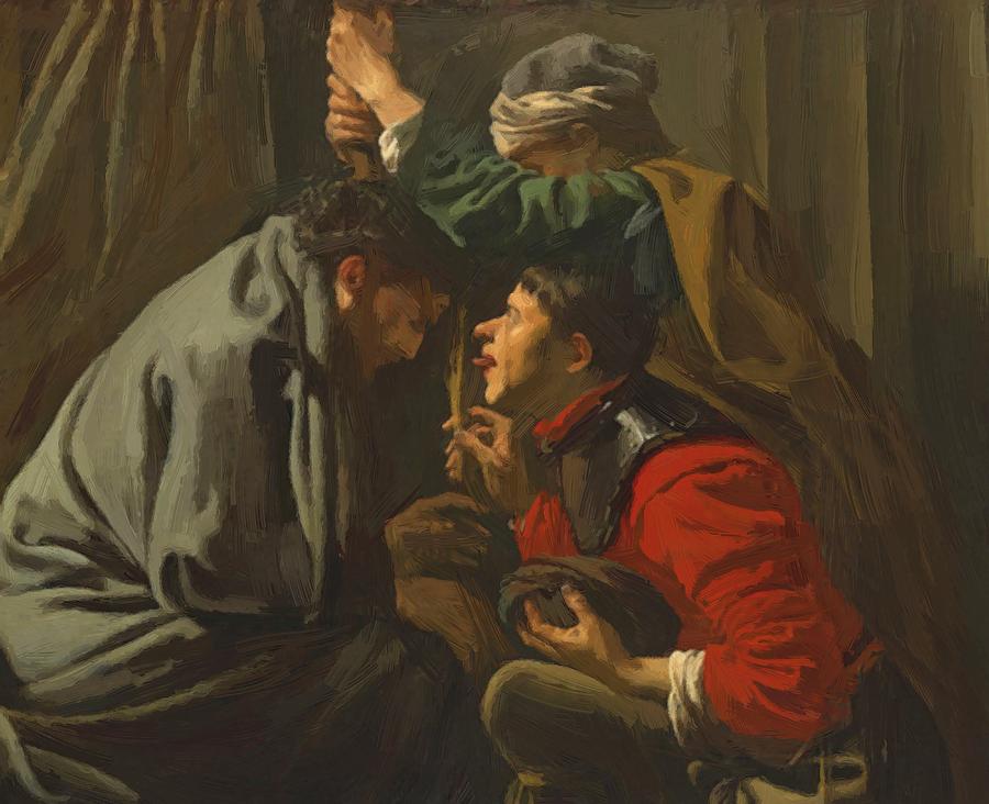 900x732 The Mocking Of Christ Painting By Terbrugghen Hendrick - Mocking Of Christ Painting