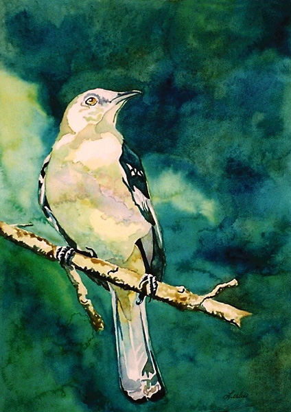 424x600 Mockingbird Leslie White - Mockingbird Painting