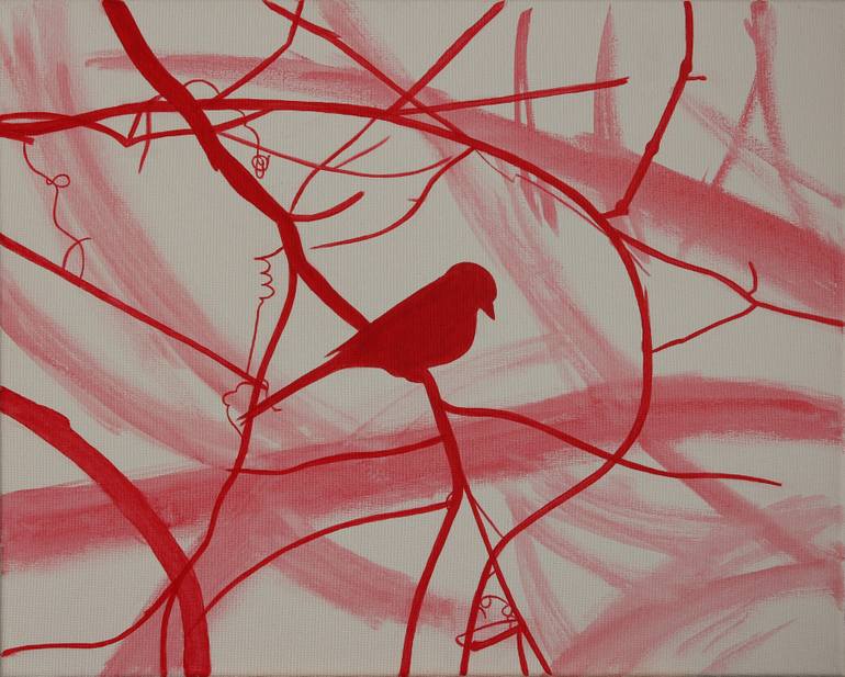 770x617 Saatchi Art Song Of A Mockingbird Painting By Mark Stratton - Mockingbird Painting