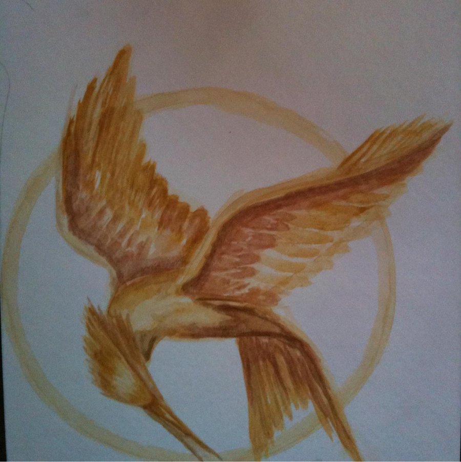 900x902 Mockingjay Pin Step 1 By Muzicrain - Mockingjay Painting