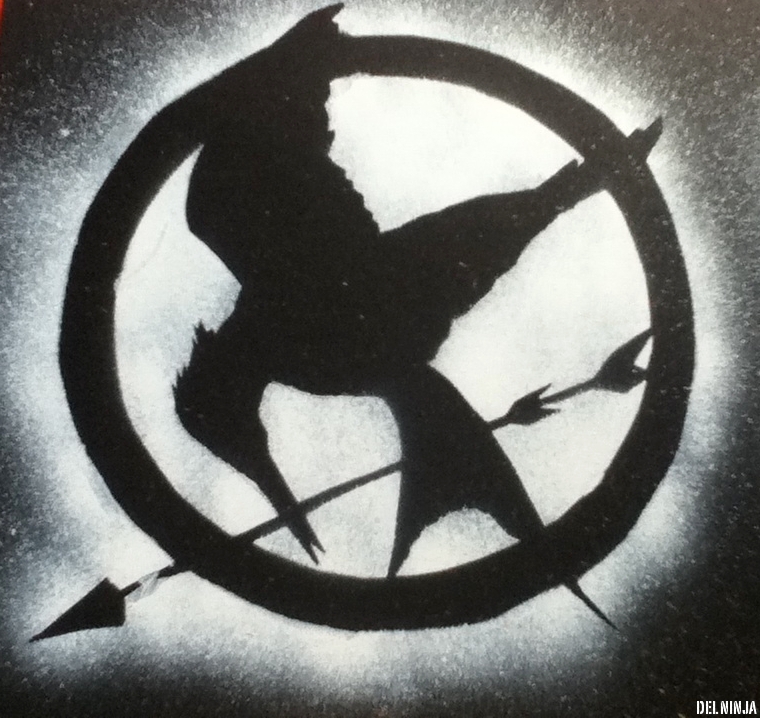 760x718 Mockingjay Stencil Tribute By Elninja - Mockingjay Painting