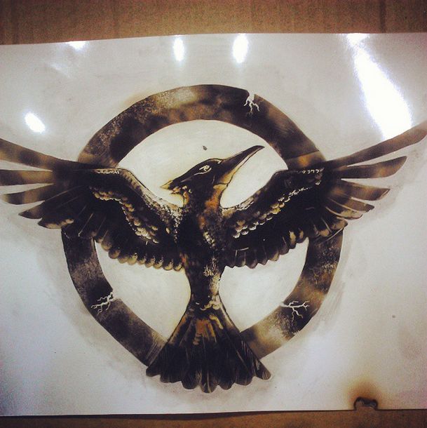 609x610 The 419 Best Hunger Games Fan Art Images On The Hunger - Mockingjay Painting