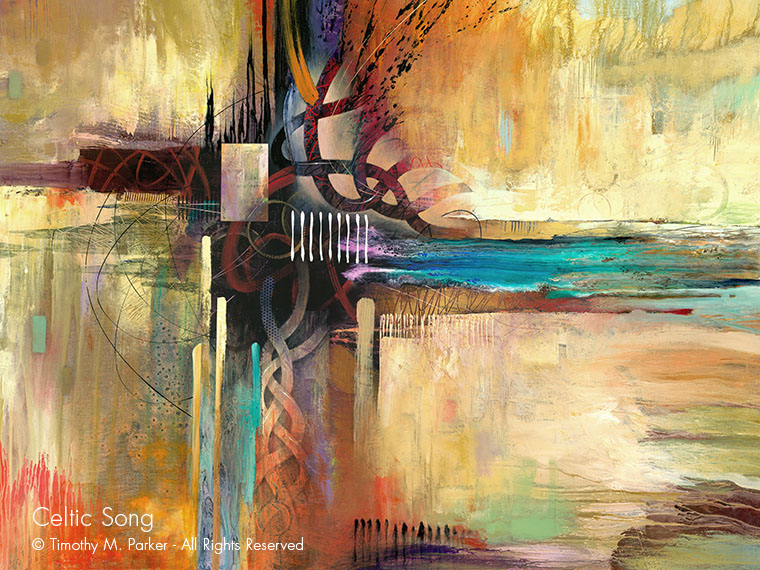 760x570 Celtic Song Abstract Fine Art Print Art2d Gallery Naples Fl - Modern Abstract Painting