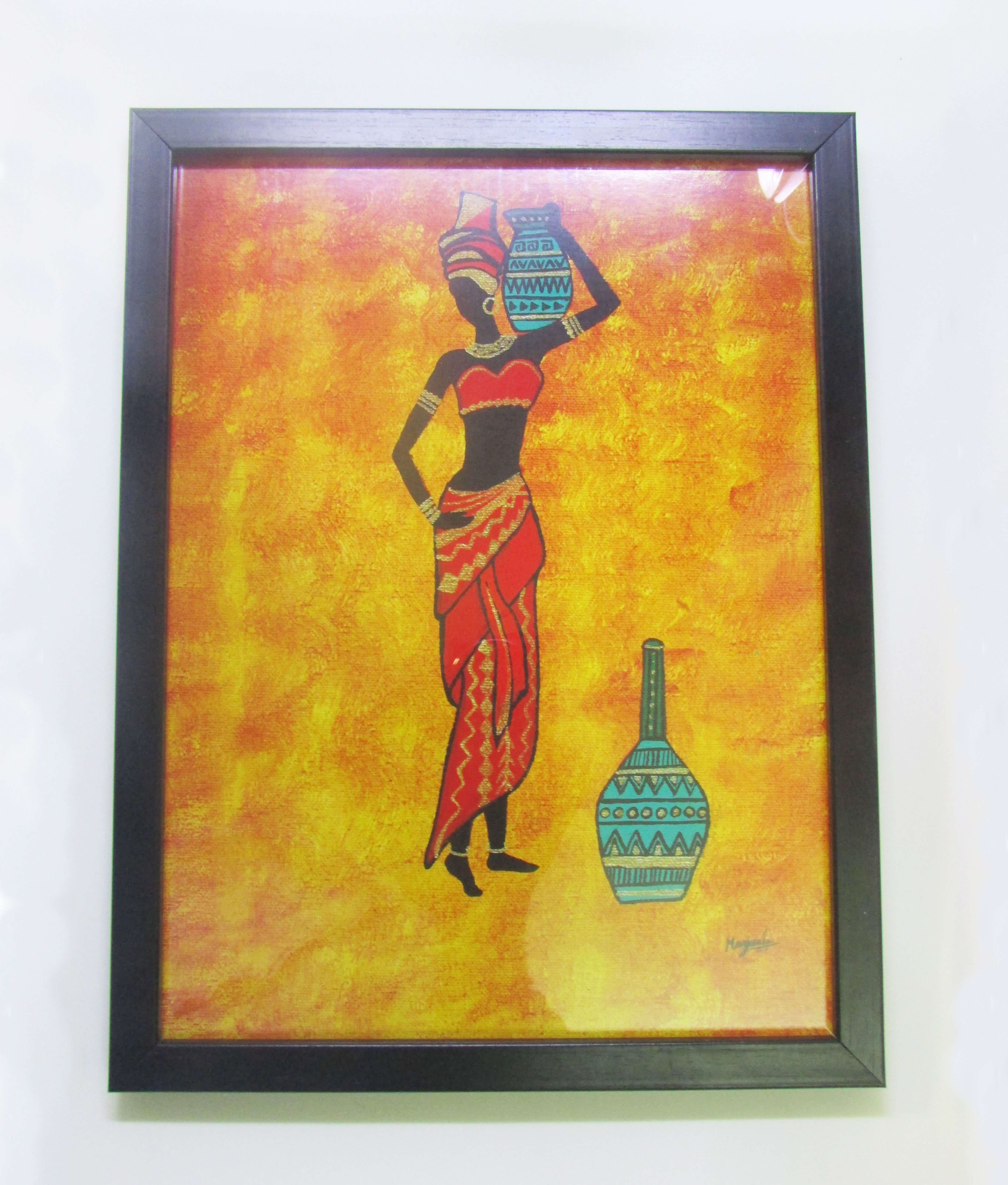 3744x4400 Acrylic Painting Of Woman Holding A Vase - Modern Acrylic Painting