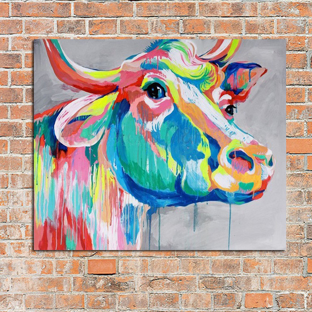 640x640 Modern Abstract Art 100%handpainted Oil Painting Cow Paintings - Modern Cow Painting