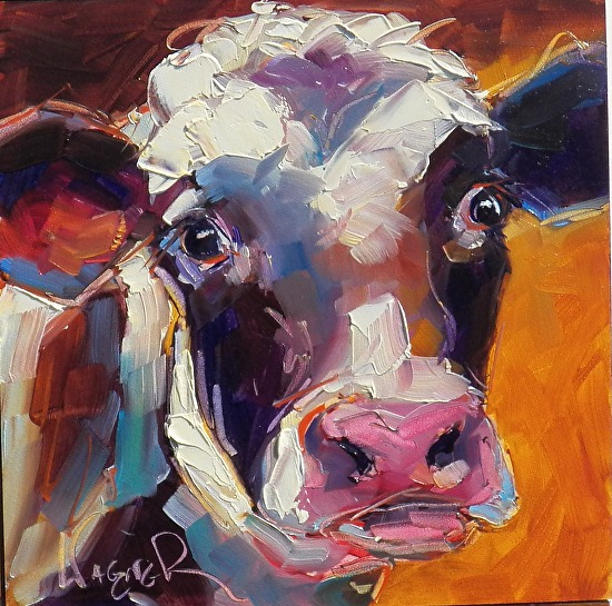 550x545 Olga Paints Sold - Modern Cow Painting