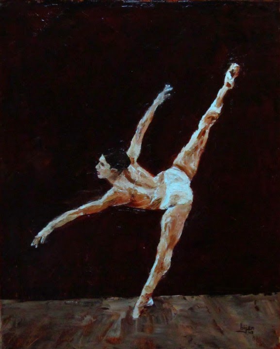 577x720 Oil Painting Of A Ballet Dancer In A Lovely Graceful Pose - Modern Dance Painting