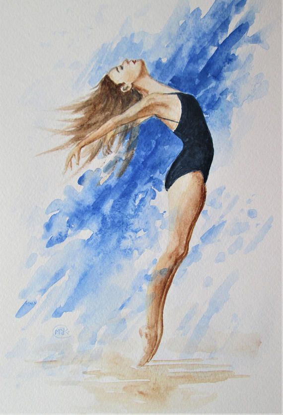 570x836 Original Ballerina Painting, Ballet Dancer, Modern Dance Art - Modern Dance Painting