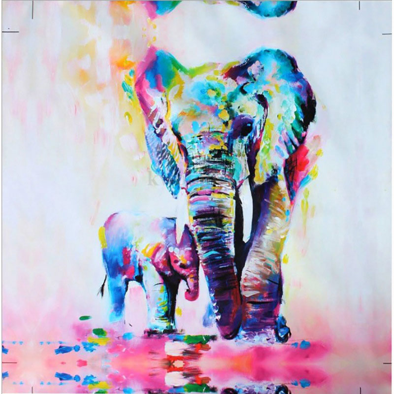 800x800 Elephant Oil Painting Canvas Home Wall Decor Art Home Modern - Modern Elephant Painting