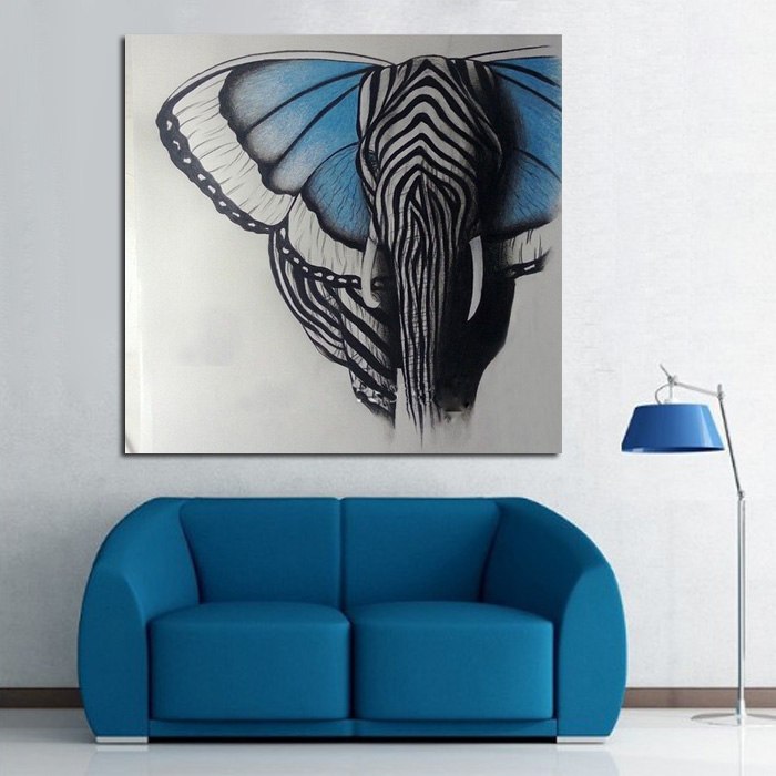 700x700 Abstract Wall Art Handpainted Oil Painting Beautiful Butterfly - Modern Elephant Painting